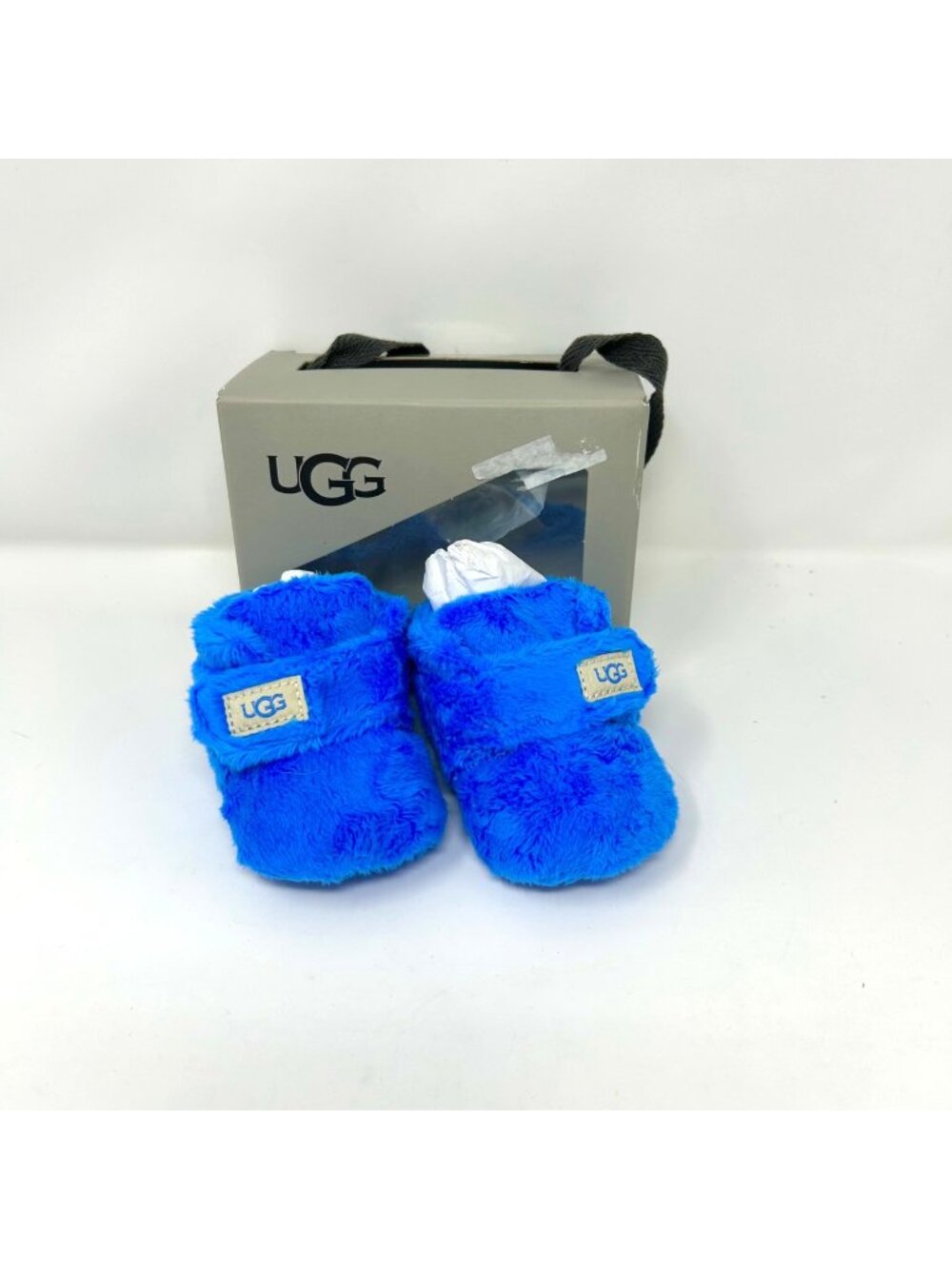 UGG Bixbee Booties Big Sky Blue Infant Size 0/1 Soft Fleece Baby Shoes